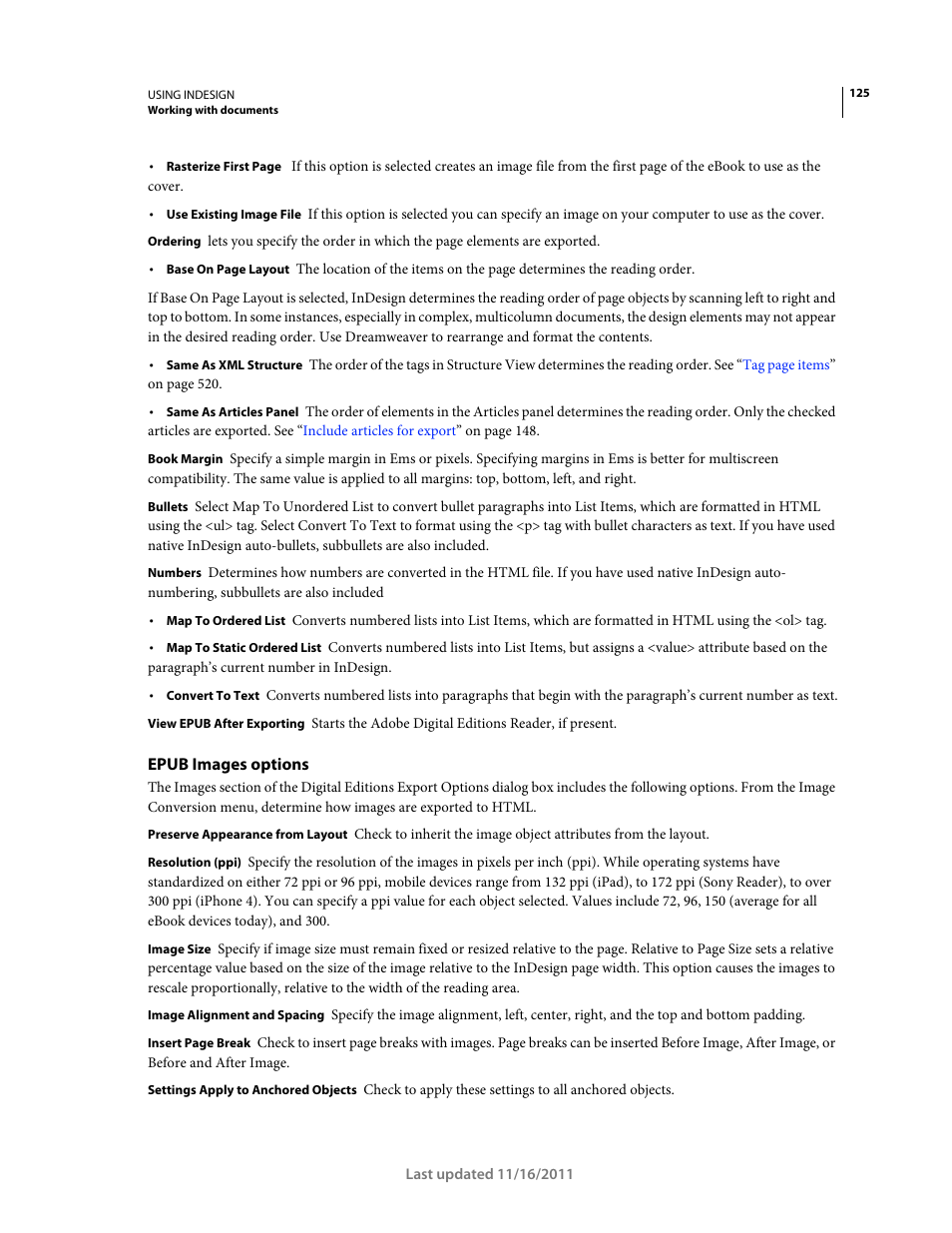 Epub images options | Adobe InDesign CS5 User Manual | Page 131 / 710
