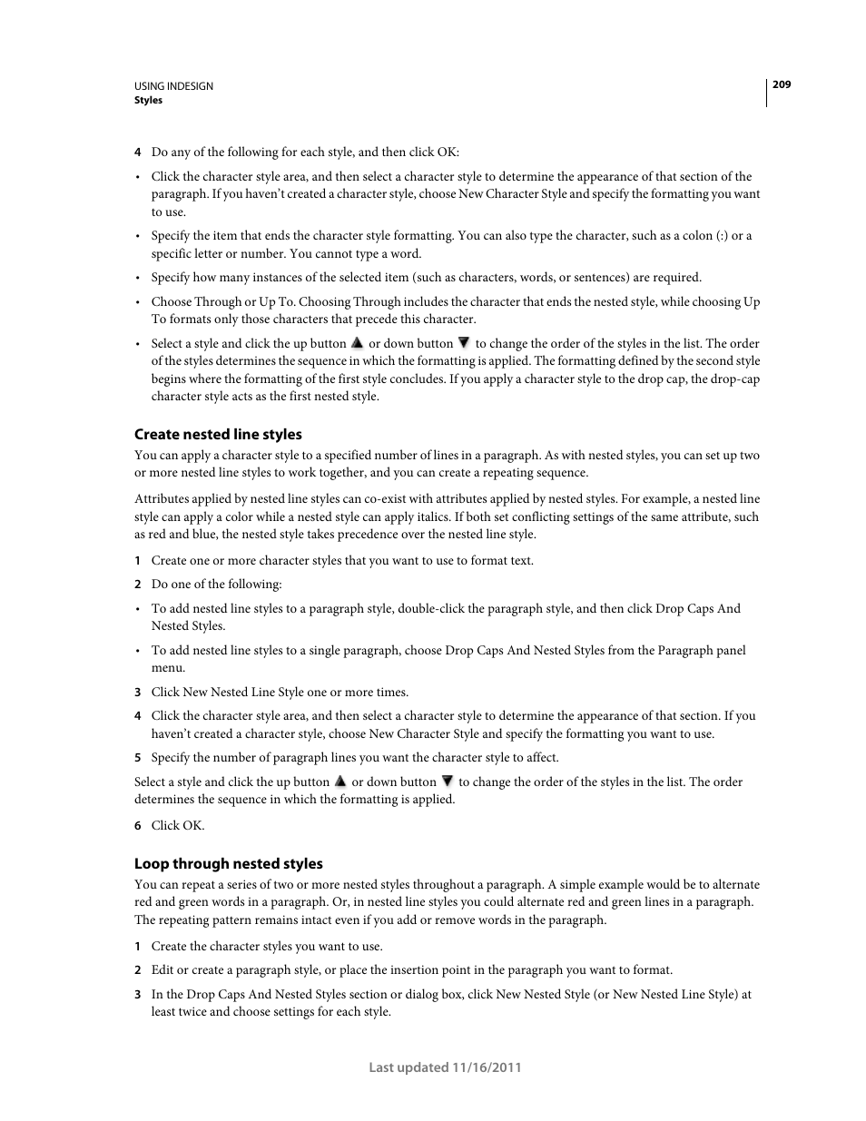 Create nested line styles, Loop through nested styles | Adobe InDesign CS5 User Manual | Page 215 / 710