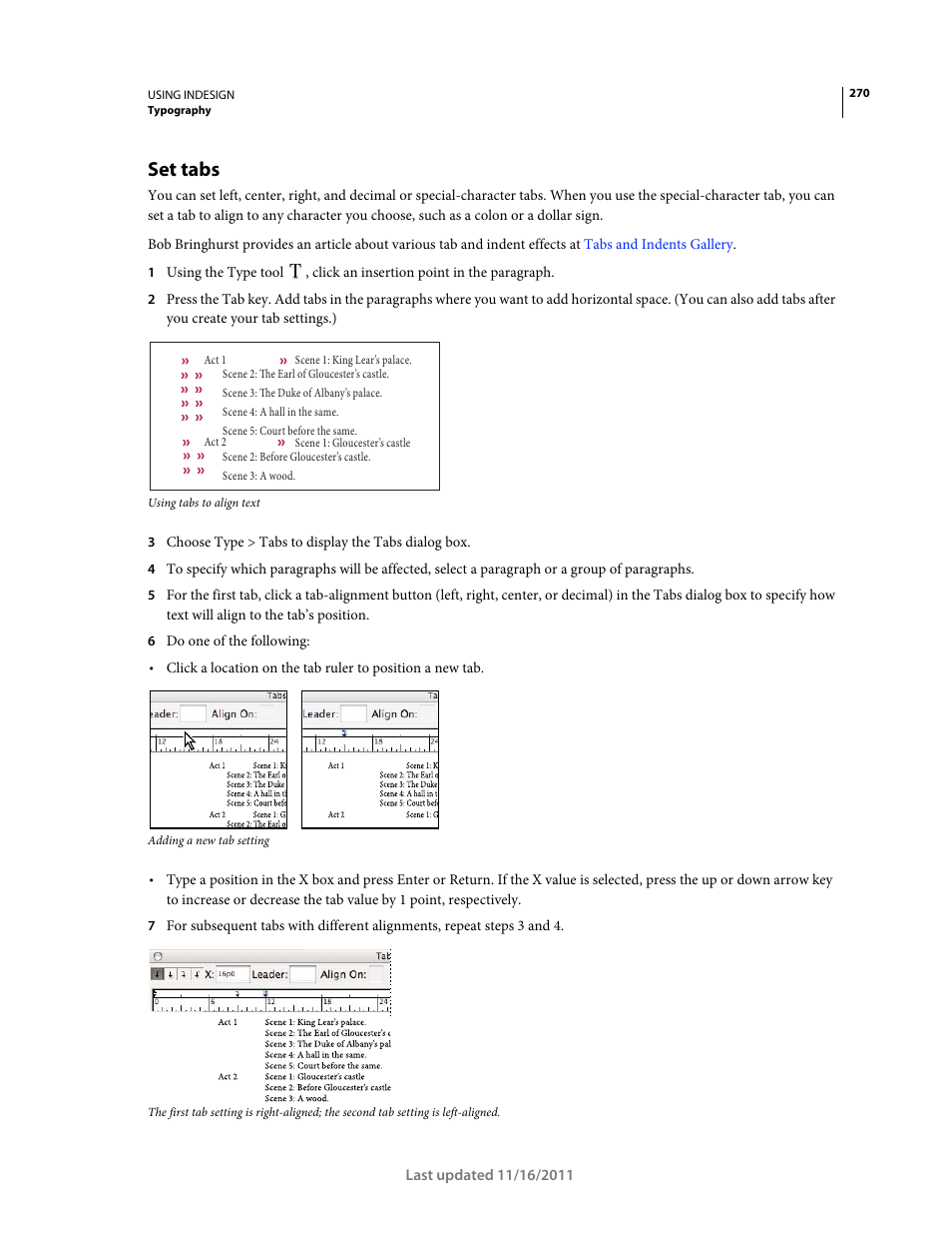 Set tabs | Adobe InDesign CS5 User Manual | Page 276 / 710