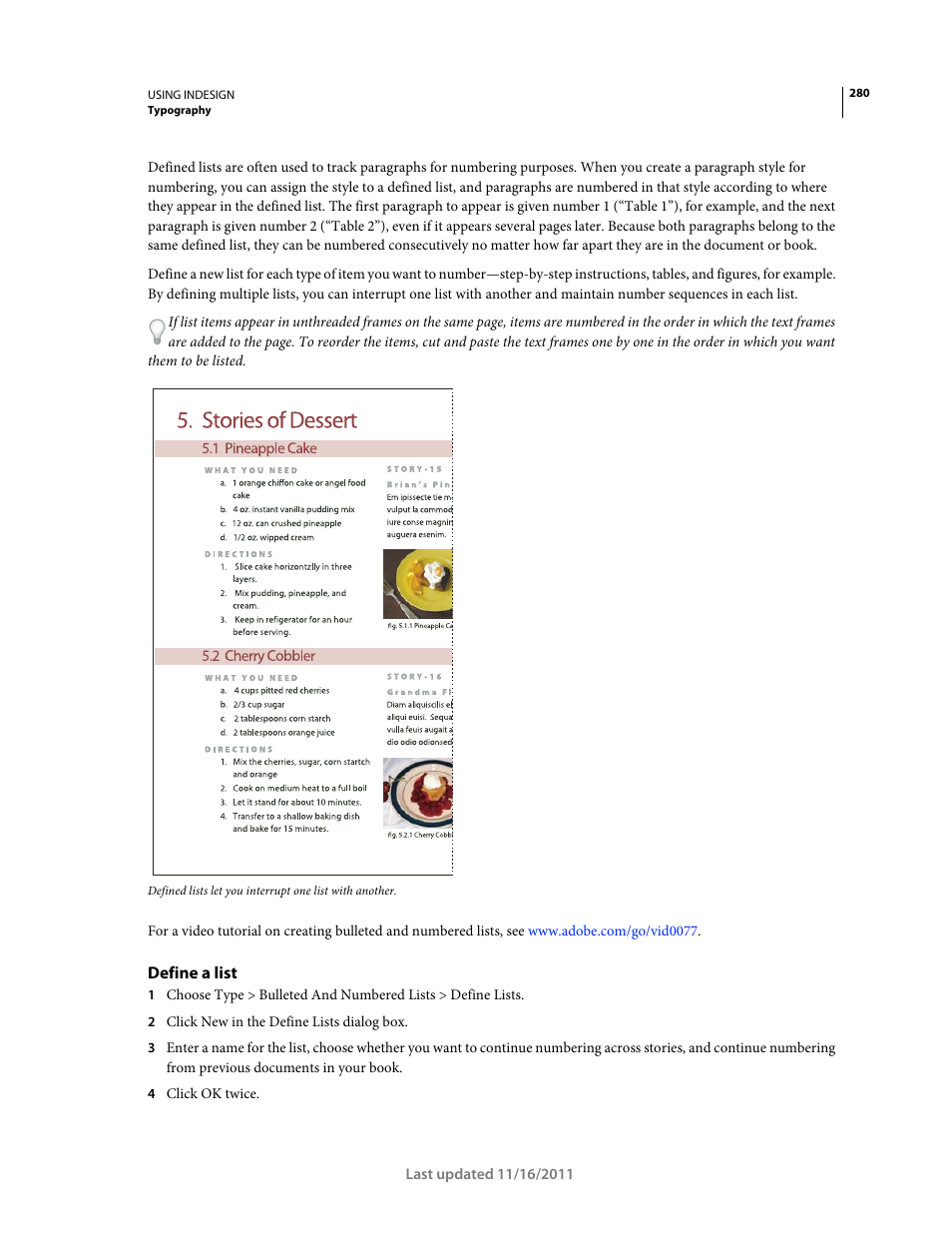 Define a list | Adobe InDesign CS5 User Manual | Page 286 / 710