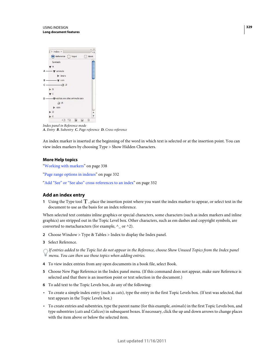 Add an index entry | Adobe InDesign CS5 User Manual | Page 335 / 710