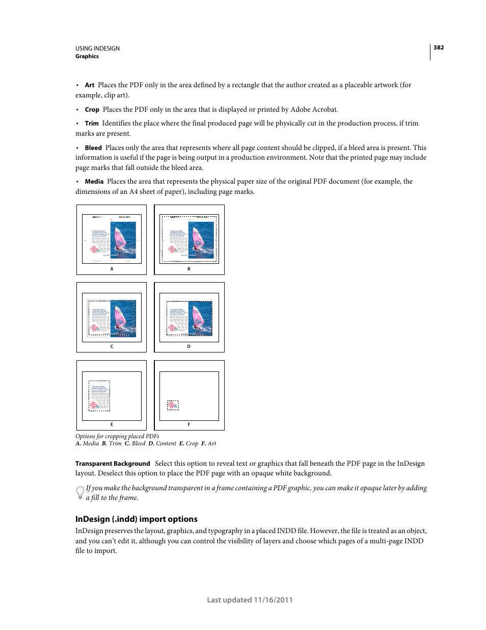 Indesign (.indd) import options | Adobe InDesign CS5 User Manual | Page 388 / 710