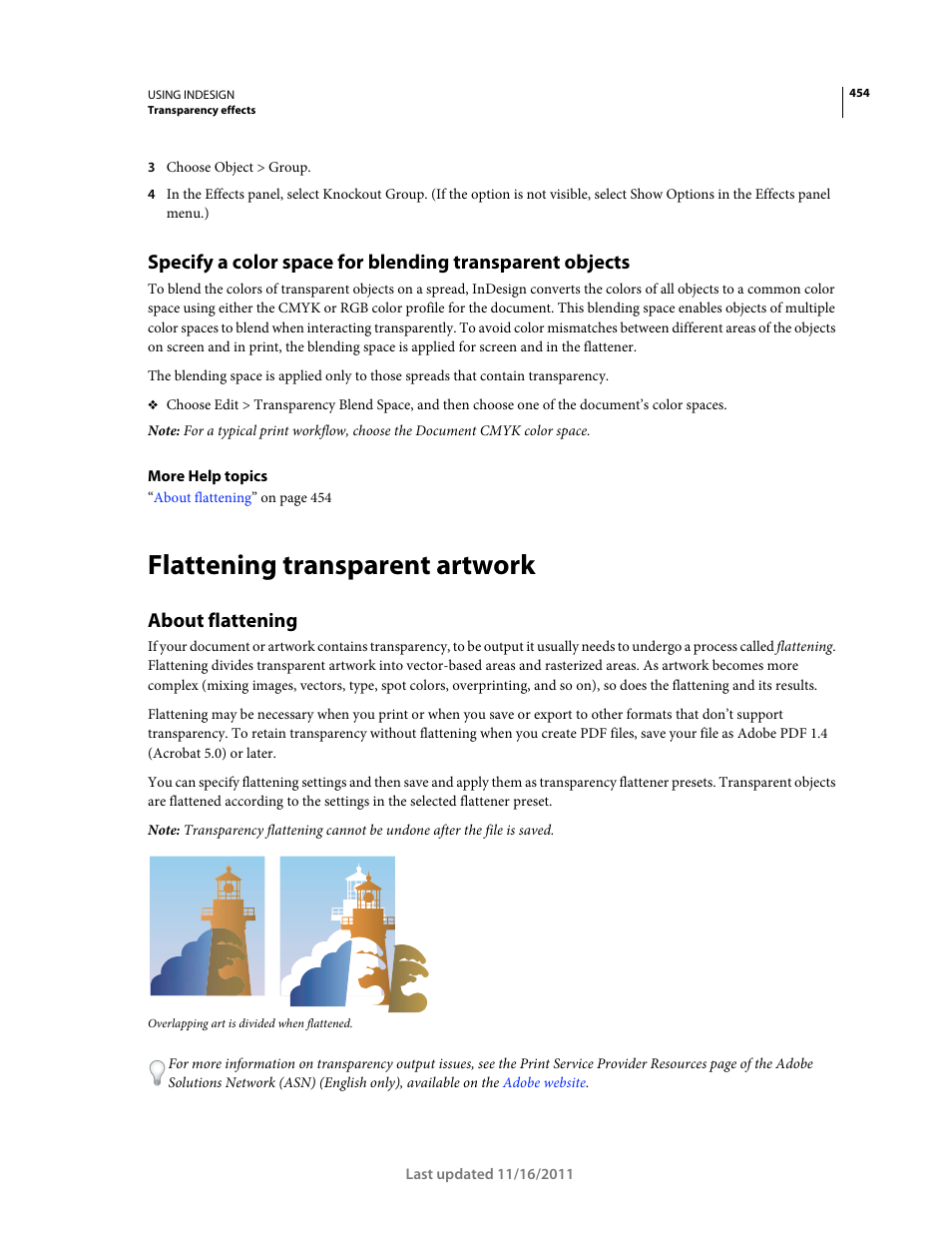 Flattening transparent artwork, About flattening | Adobe InDesign CS5 User Manual | Page 460 / 710