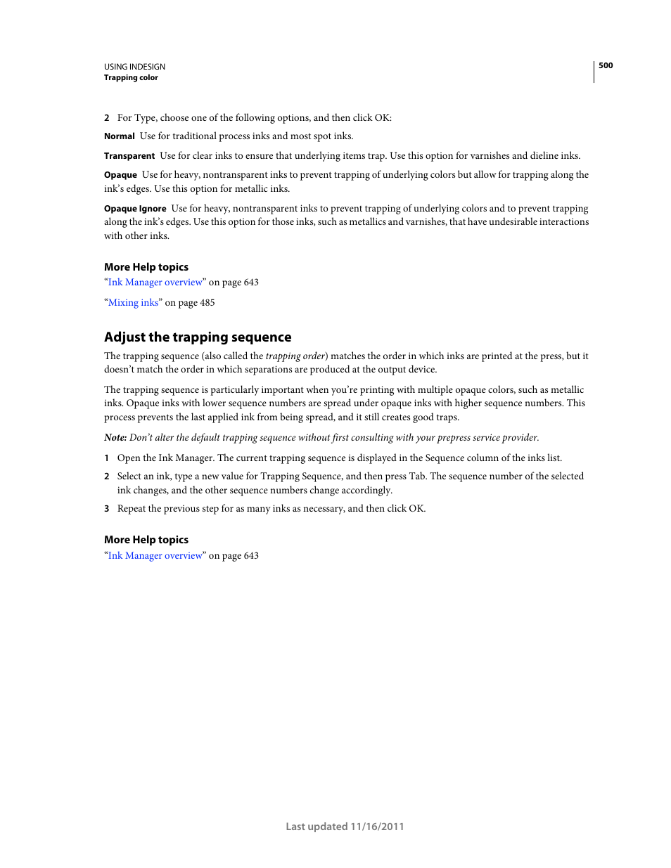 Adjust the trapping sequence | Adobe InDesign CS5 User Manual | Page 506 / 710