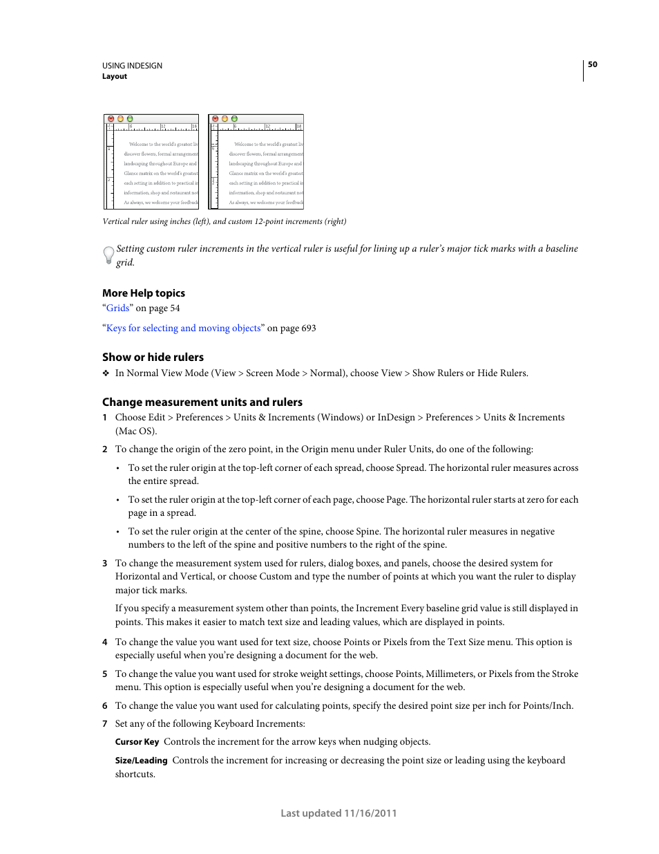 Show or hide rulers, Change measurement units and rulers | Adobe InDesign CS5 User Manual | Page 56 / 710