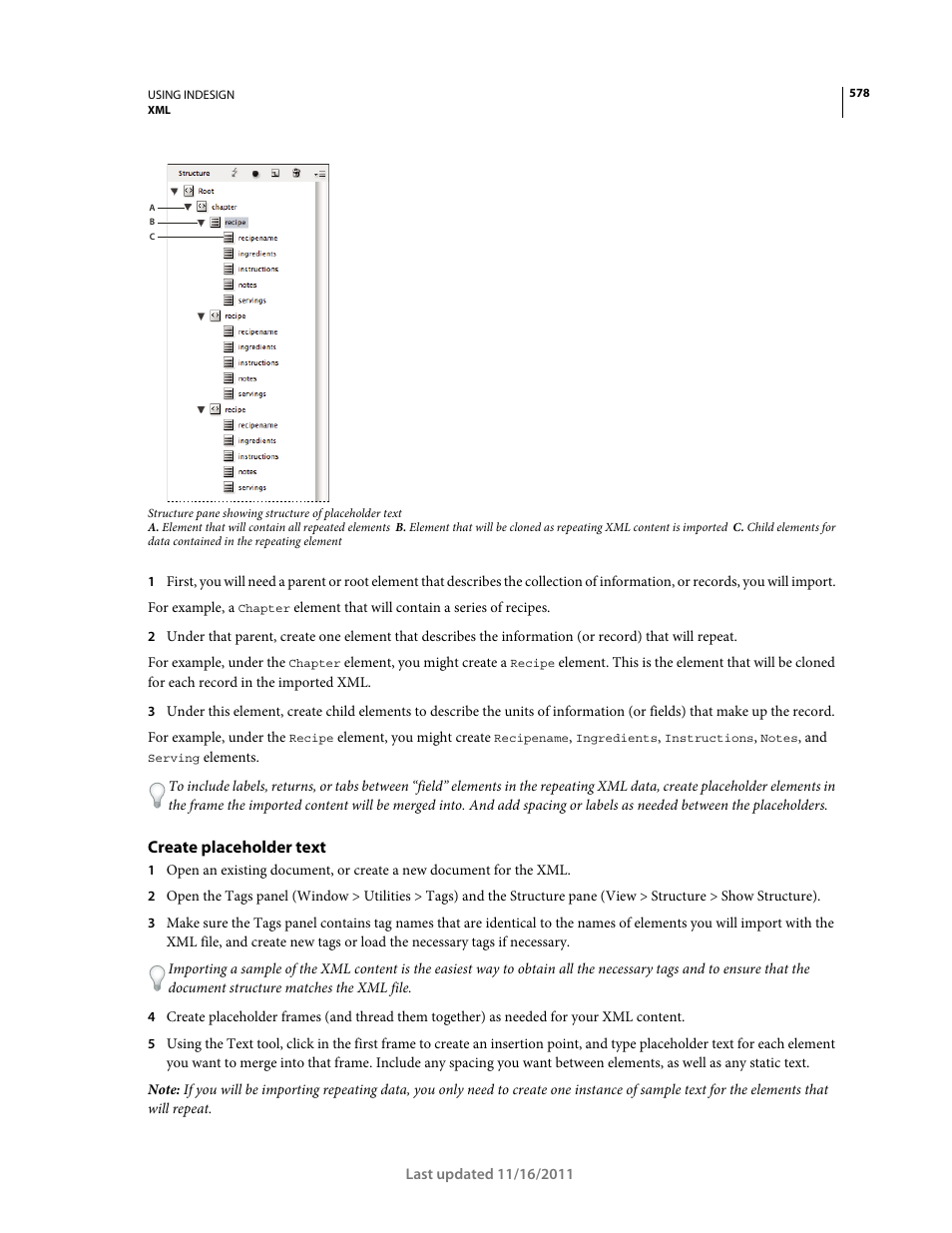 Create placeholder text | Adobe InDesign CS5 User Manual | Page 584 / 710