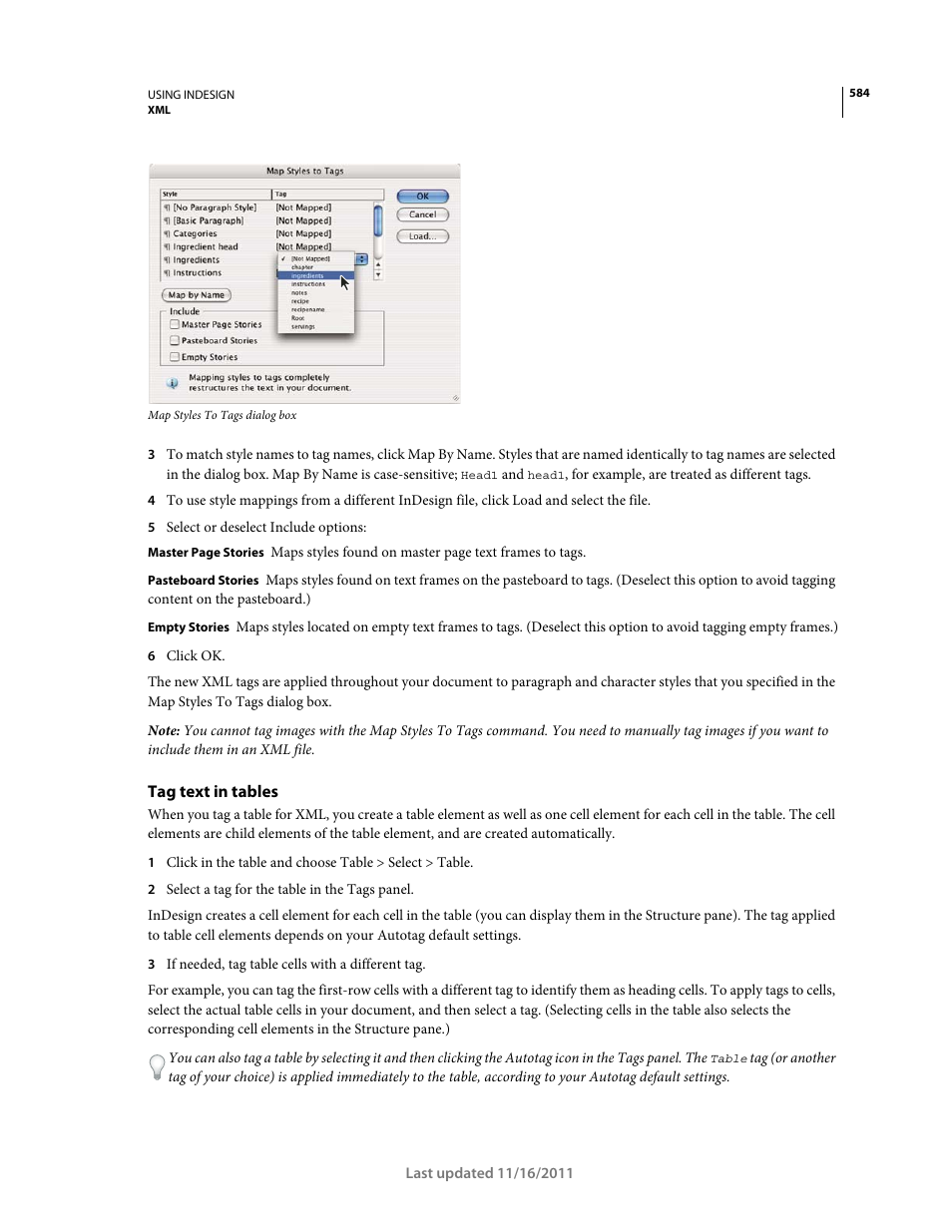 Tag text in tables | Adobe InDesign CS5 User Manual | Page 590 / 710