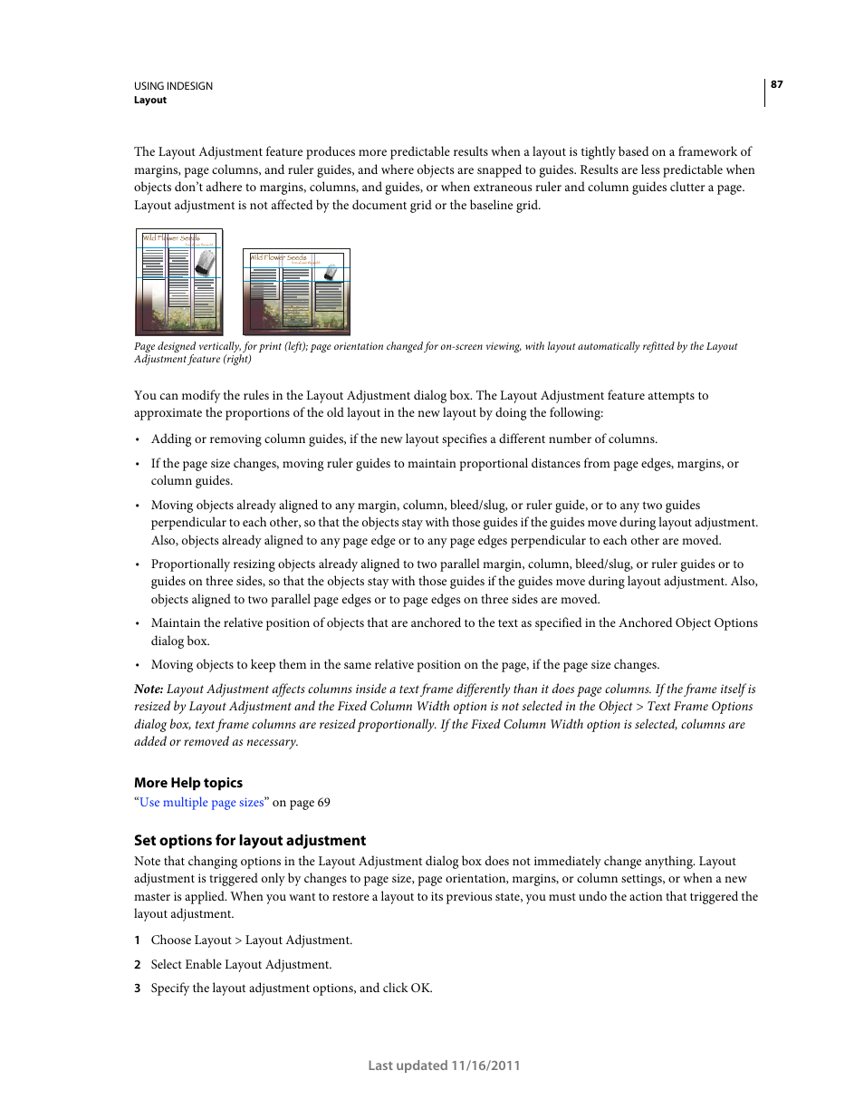 Set options for layout adjustment | Adobe InDesign CS5 User Manual | Page 93 / 710