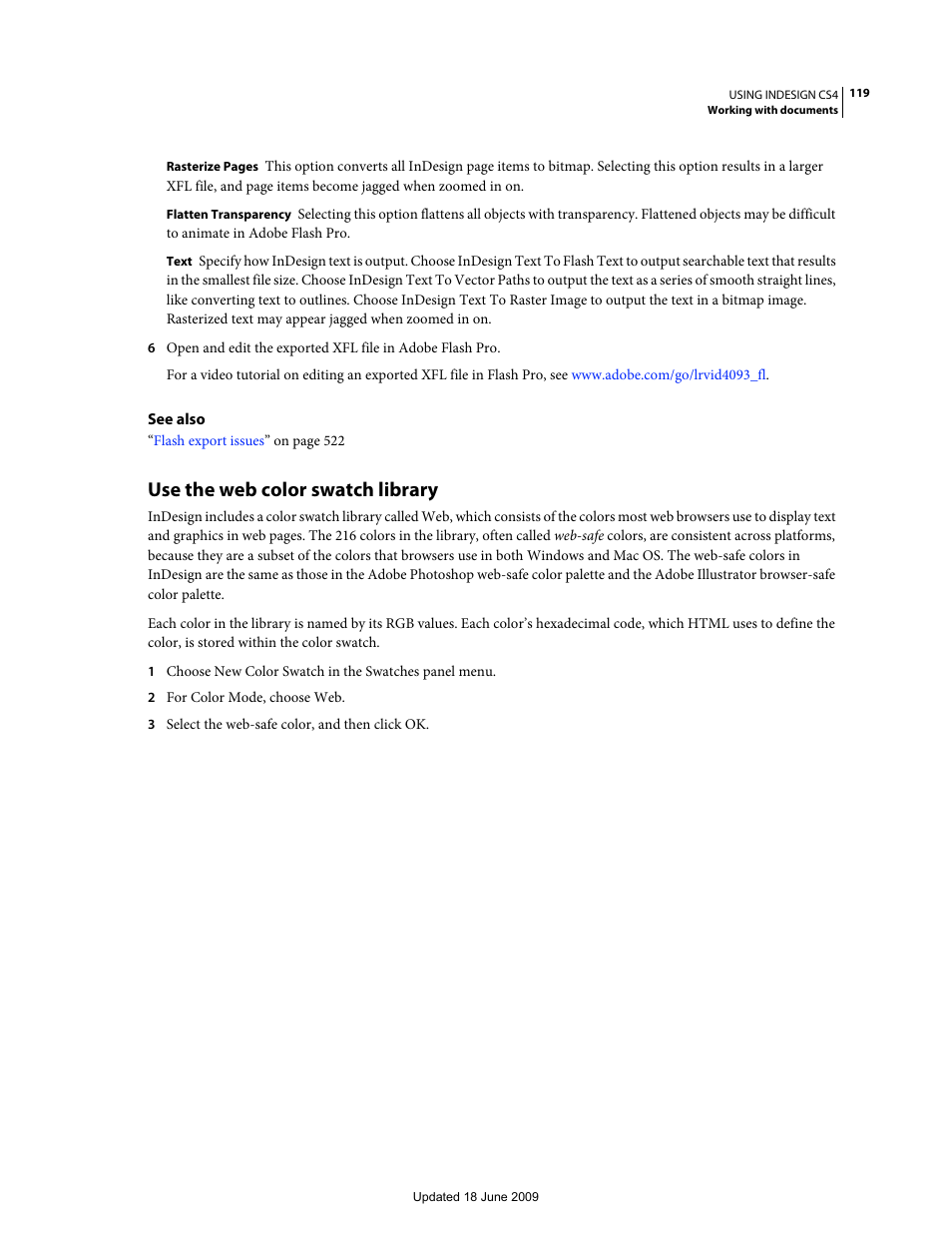 Use the web color swatch library | Adobe InDesign CS4 User Manual | Page 127 / 717