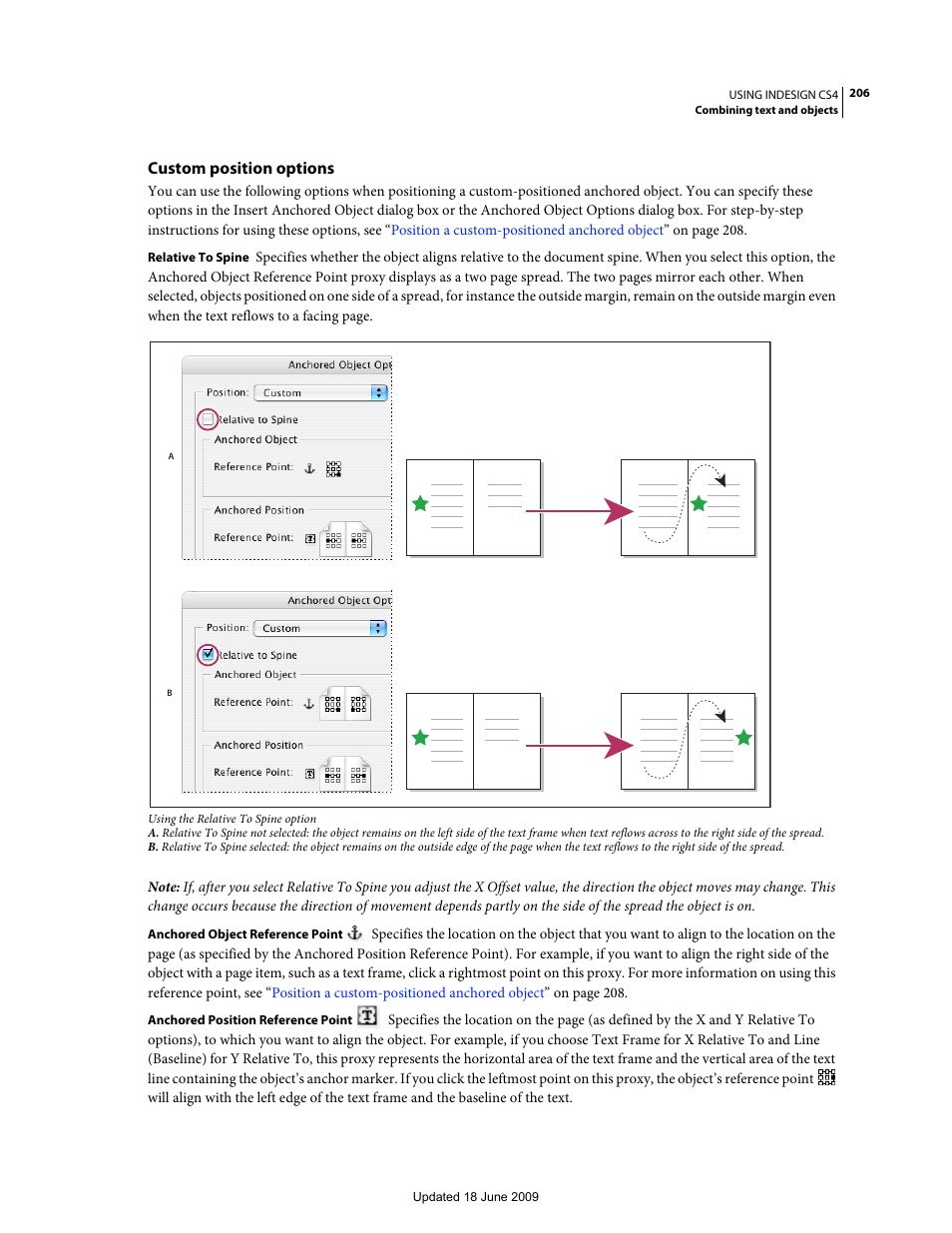 Custom position options | Adobe InDesign CS4 User Manual | Page 214 / 717