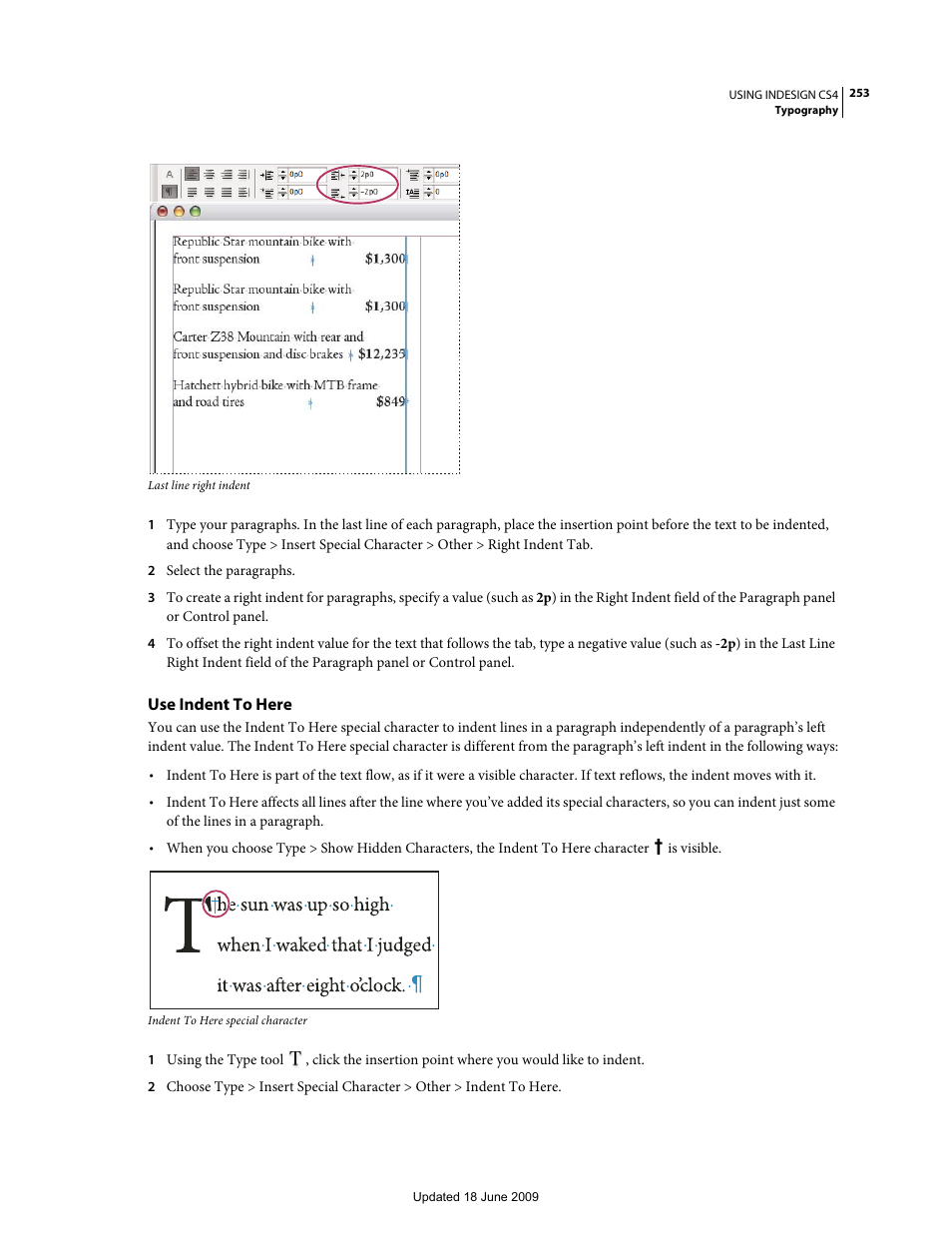 Use indent to here | Adobe InDesign CS4 User Manual | Page 261 / 717