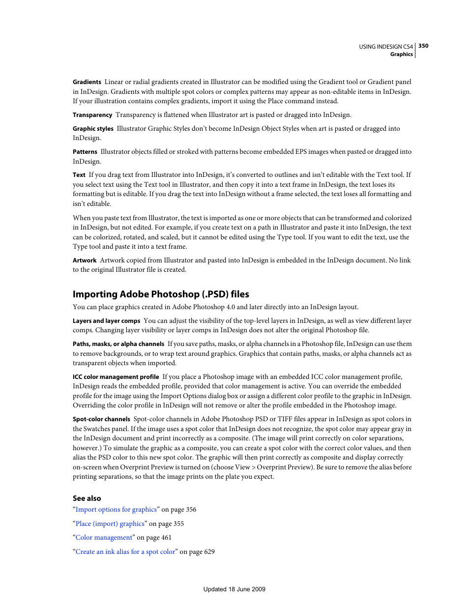 Importing adobe photoshop (.psd) files | Adobe InDesign CS4 User Manual | Page 358 / 717