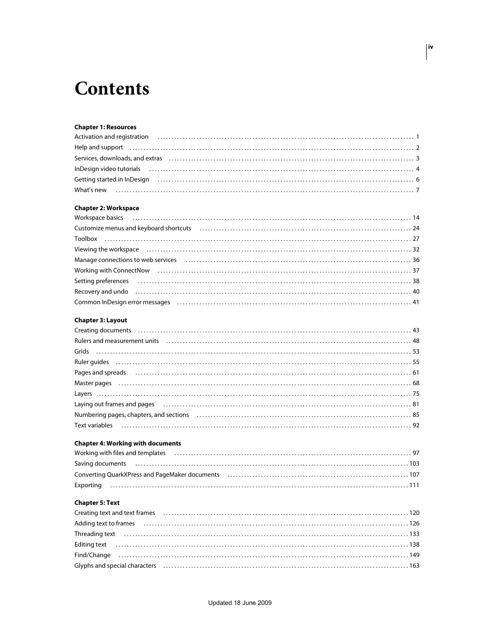 Adobe InDesign CS4 User Manual | Page 4 / 717