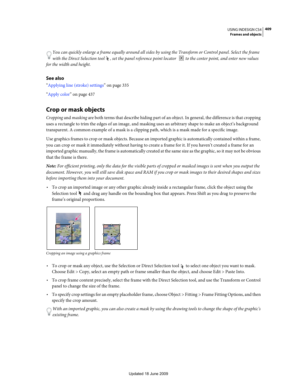 Crop or mask objects | Adobe InDesign CS4 User Manual | Page 417 / 717