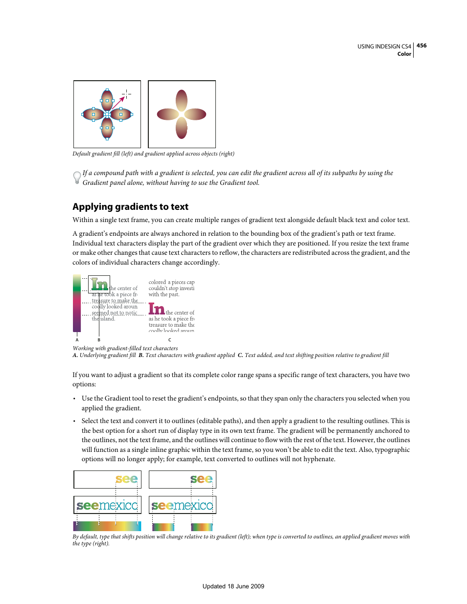 Applying gradients to text | Adobe InDesign CS4 User Manual | Page 464 / 717