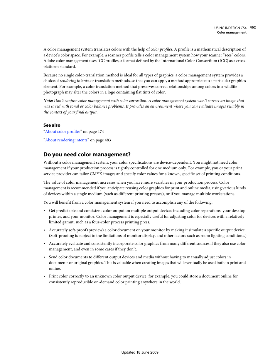 Do you need color management | Adobe InDesign CS4 User Manual | Page 470 / 717