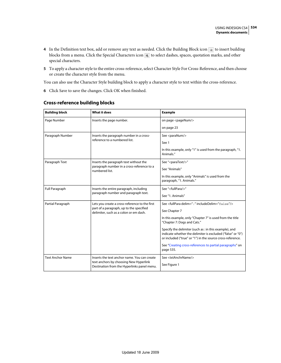 Cross-reference building blocks | Adobe InDesign CS4 User Manual | Page 542 / 717