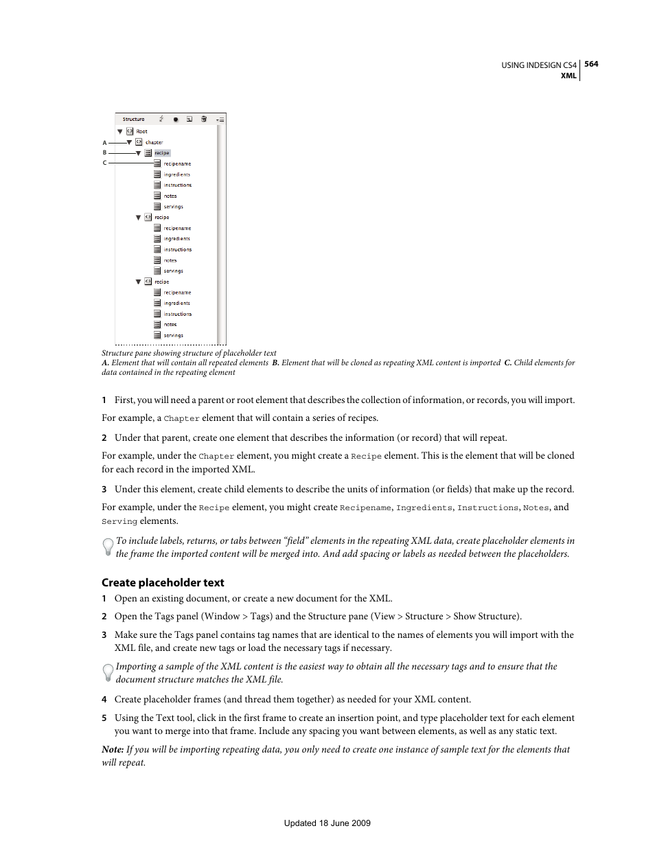 Create placeholder text | Adobe InDesign CS4 User Manual | Page 572 / 717