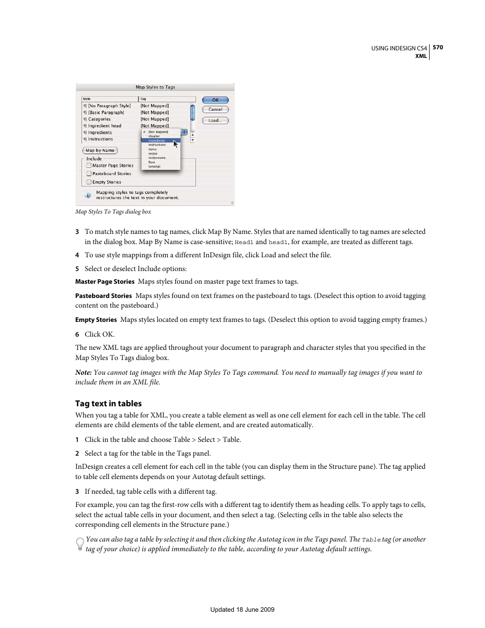 Tag text in tables | Adobe InDesign CS4 User Manual | Page 578 / 717