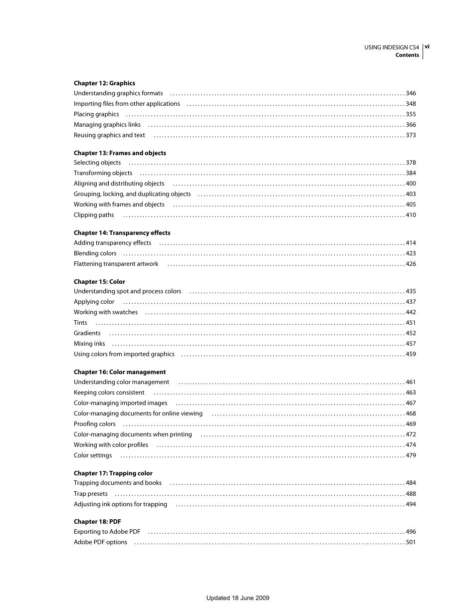 Adobe InDesign CS4 User Manual | Page 6 / 717