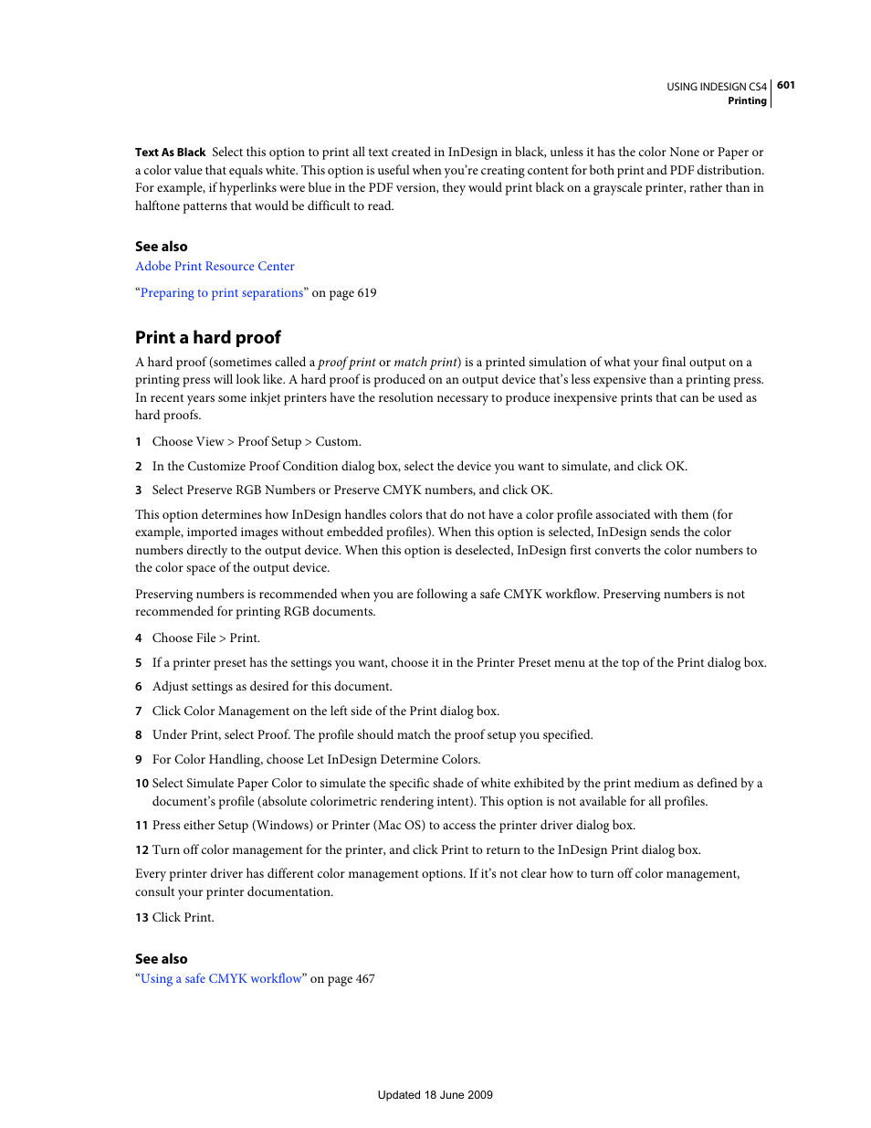 Print a hard proof | Adobe InDesign CS4 User Manual | Page 609 / 717