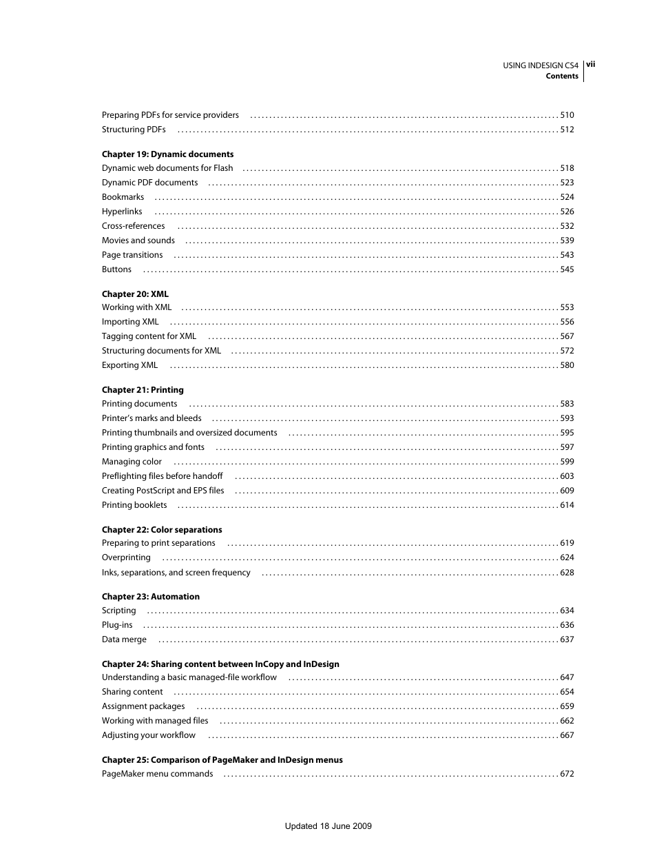 Adobe InDesign CS4 User Manual | Page 7 / 717