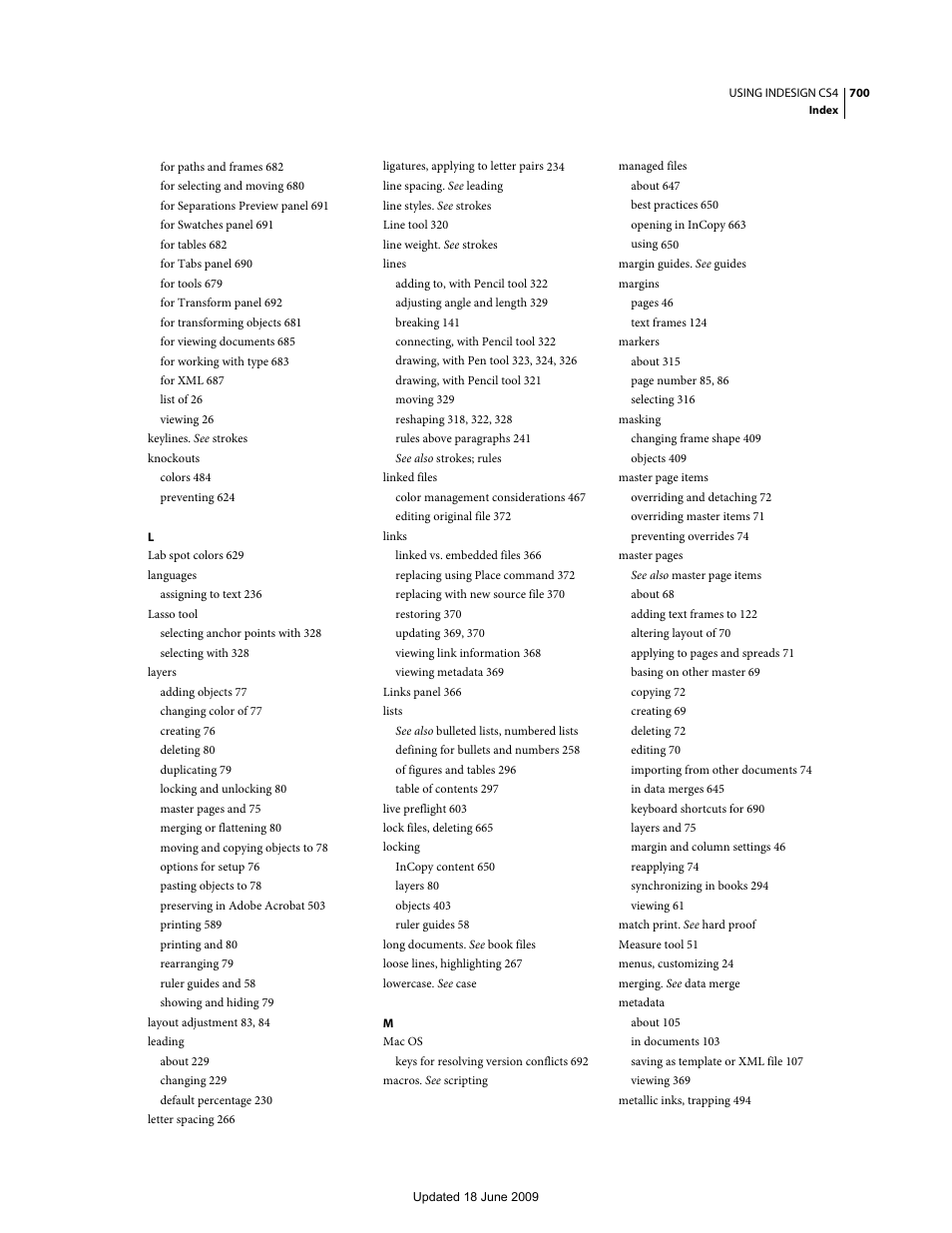 Adobe InDesign CS4 User Manual | Page 708 / 717