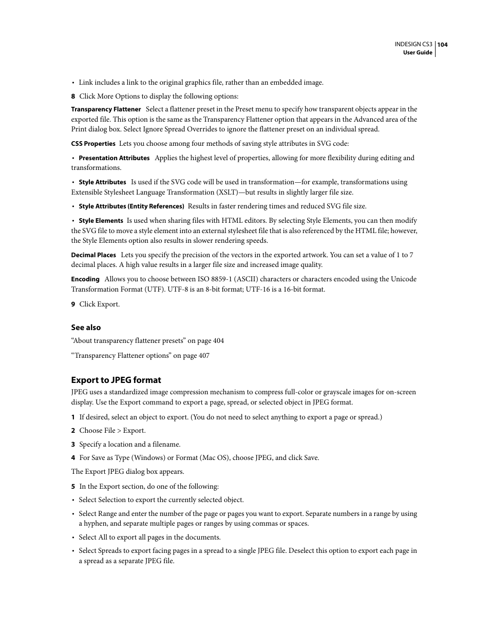 Export to jpeg format | Adobe InDesign CS3 User Manual | Page 111 / 672