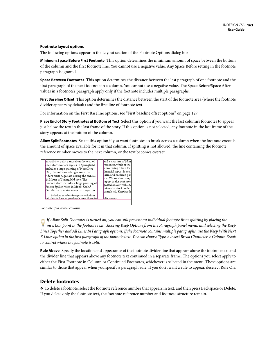 Delete footnotes | Adobe InDesign CS3 User Manual | Page 170 / 672