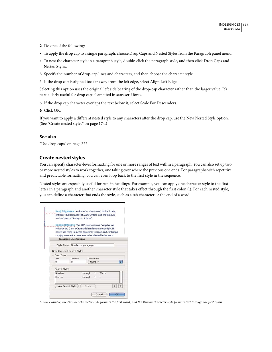 Create nested styles | Adobe InDesign CS3 User Manual | Page 181 / 672