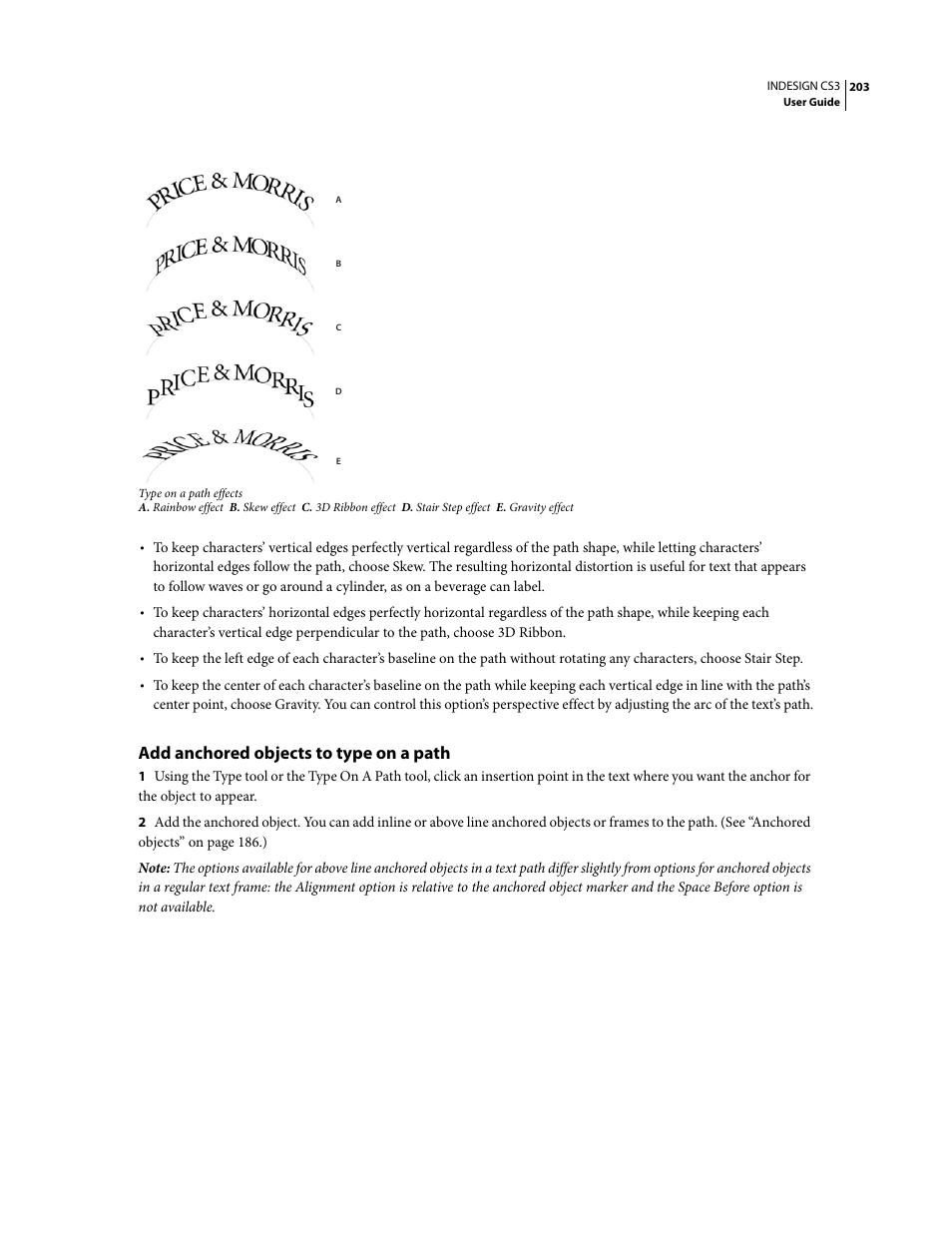 Add anchored objects to type on a path | Adobe InDesign CS3 User Manual | Page 210 / 672