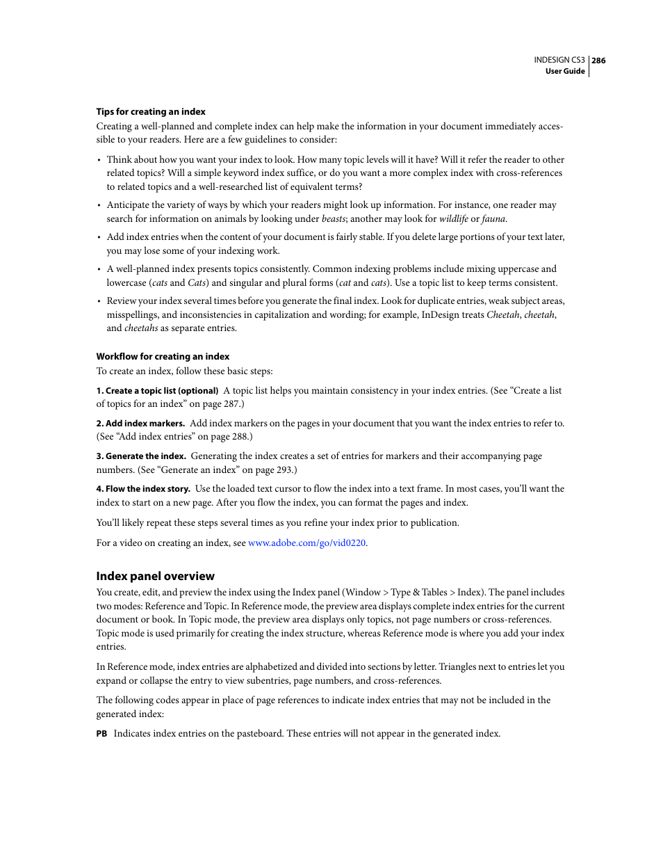 Index panel overview | Adobe InDesign CS3 User Manual | Page 293 / 672