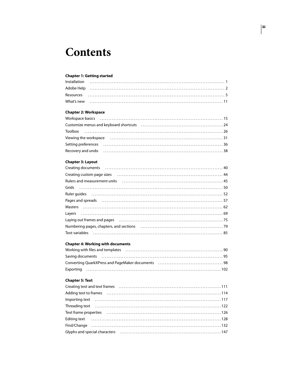 Adobe InDesign CS3 User Manual | Page 3 / 672