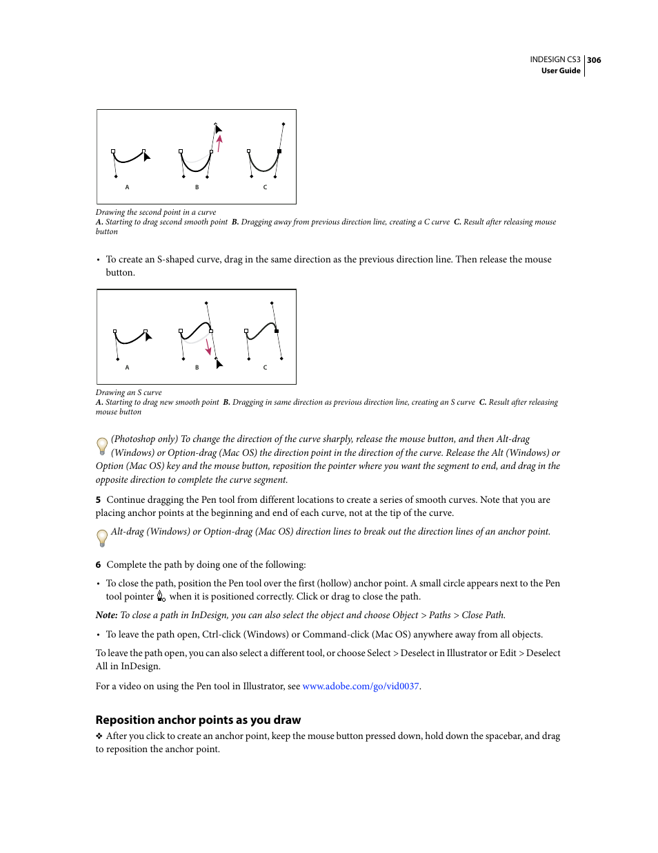 Reposition anchor points as you draw | Adobe InDesign CS3 User Manual | Page 313 / 672