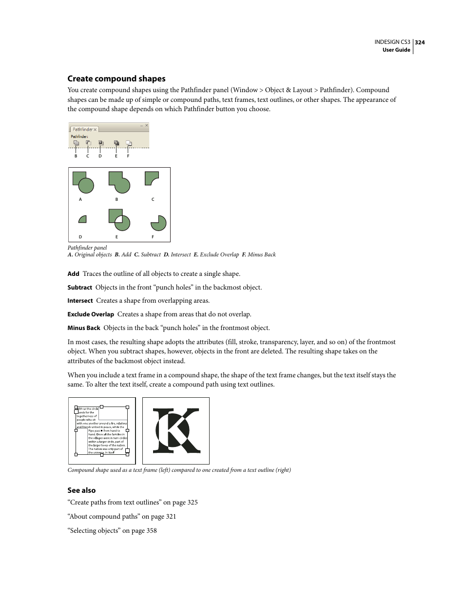 Create compound shapes | Adobe InDesign CS3 User Manual | Page 331 / 672