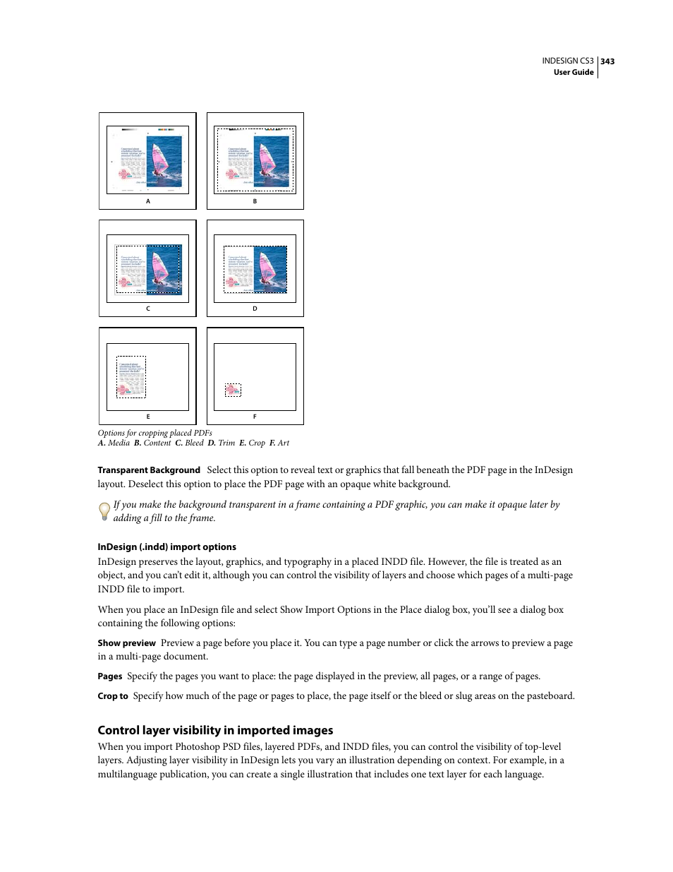 Control layer visibility in imported images | Adobe InDesign CS3 User Manual | Page 350 / 672