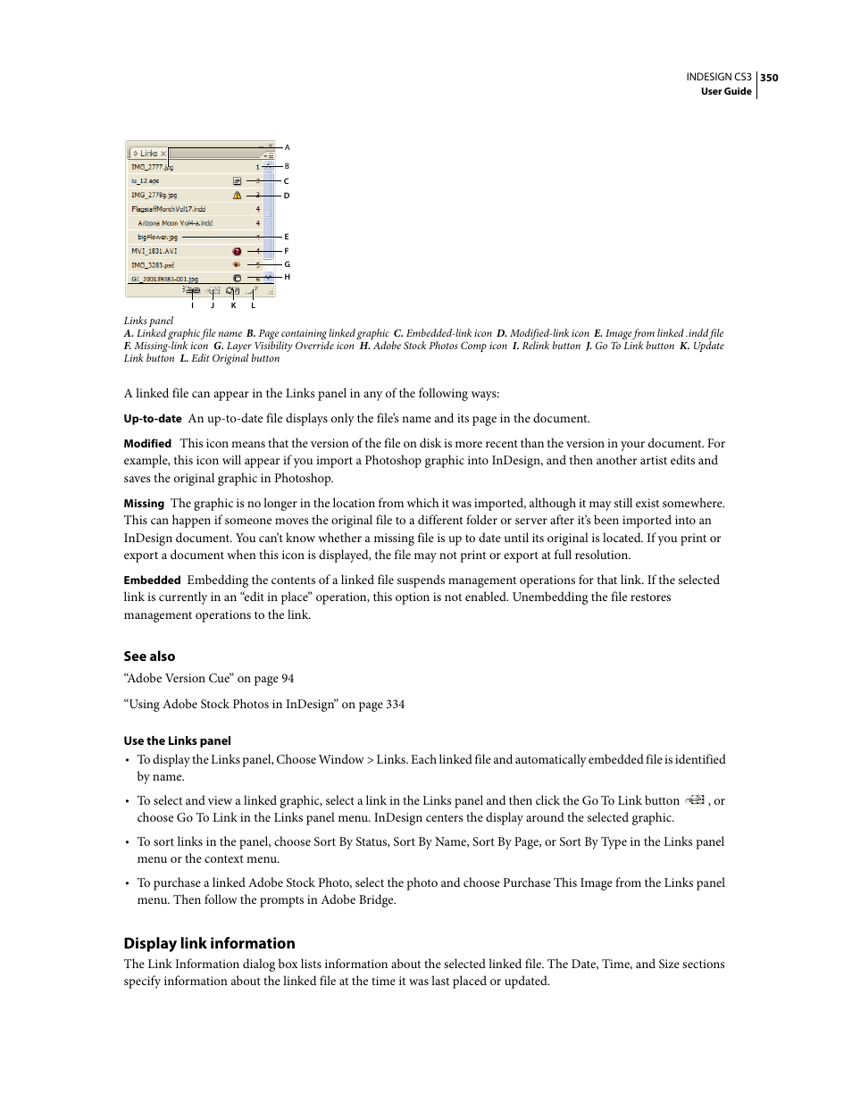 Display link information | Adobe InDesign CS3 User Manual | Page 357 / 672