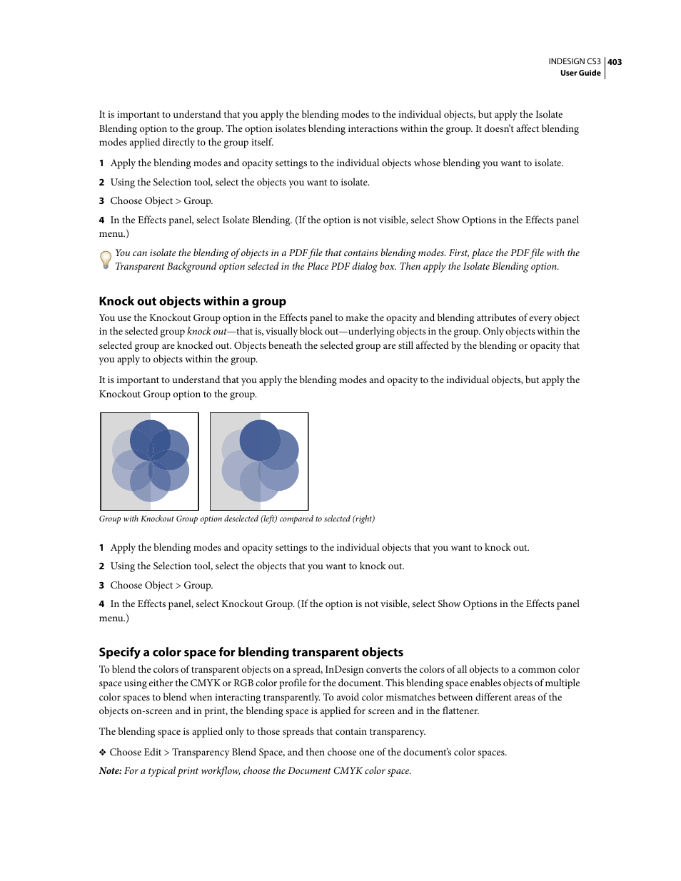 Knock out objects within a group | Adobe InDesign CS3 User Manual | Page 410 / 672