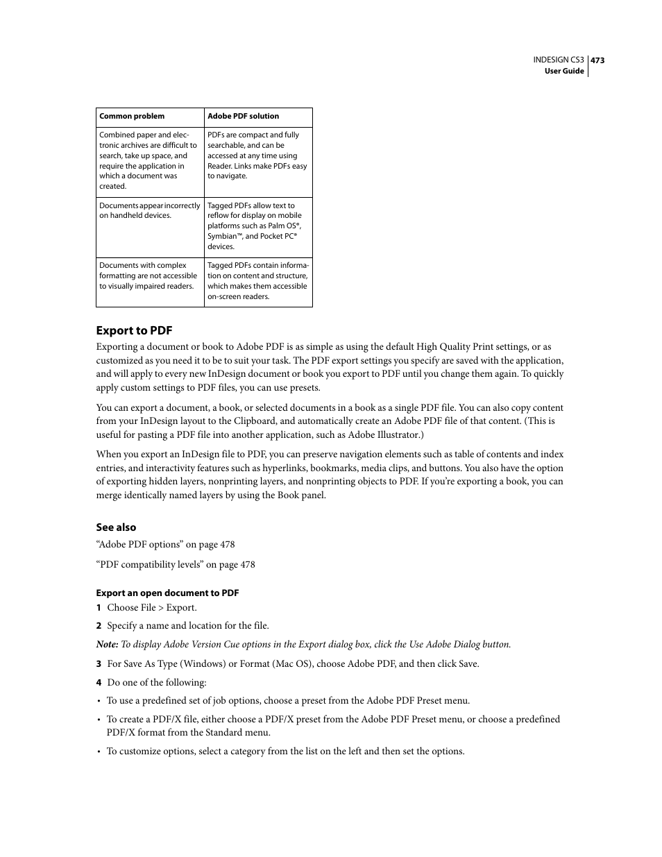 Export to pdf | Adobe InDesign CS3 User Manual | Page 480 / 672