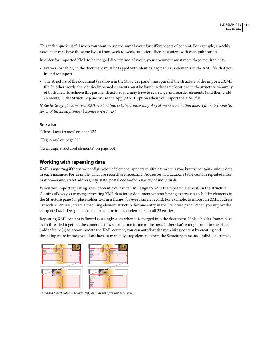 Working with repeating data | Adobe InDesign CS3 User Manual | Page 525 / 672