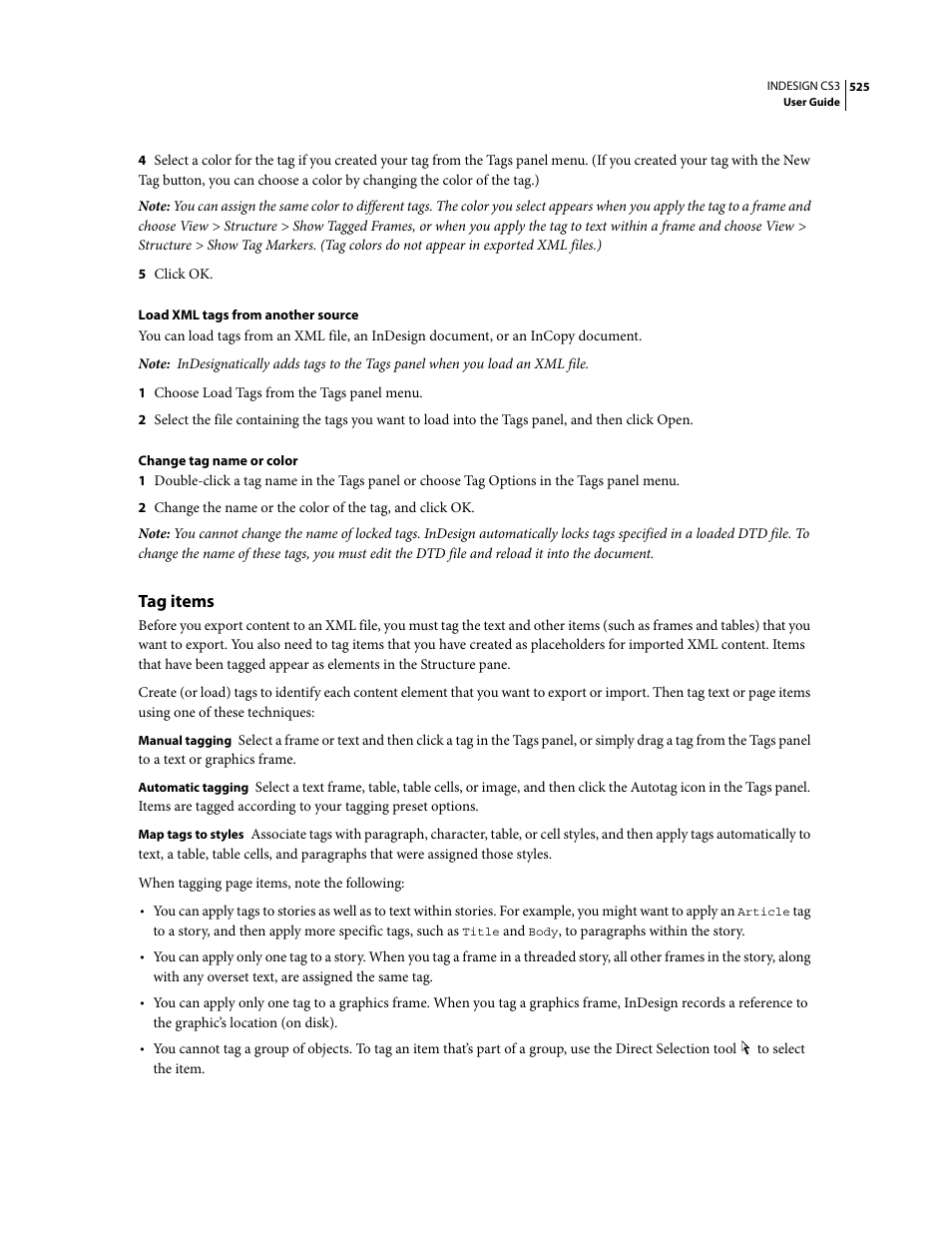 Tag items | Adobe InDesign CS3 User Manual | Page 532 / 672
