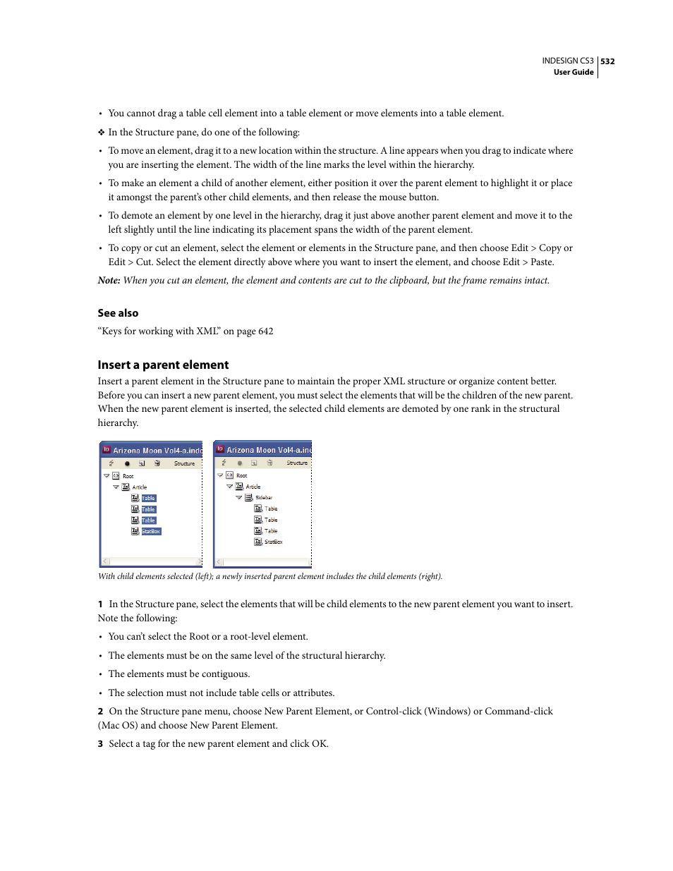 Insert a parent element | Adobe InDesign CS3 User Manual | Page 539 / 672