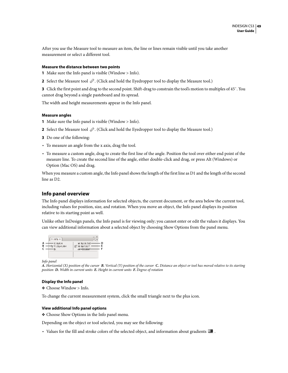 Info panel overview | Adobe InDesign CS3 User Manual | Page 56 / 672