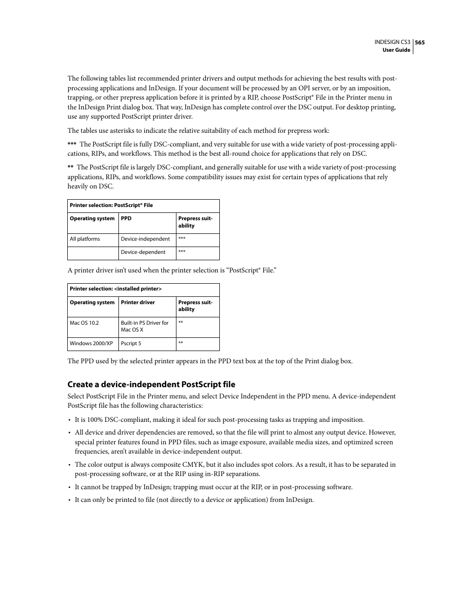 Create a device-independent postscript file | Adobe InDesign CS3 User Manual | Page 572 / 672