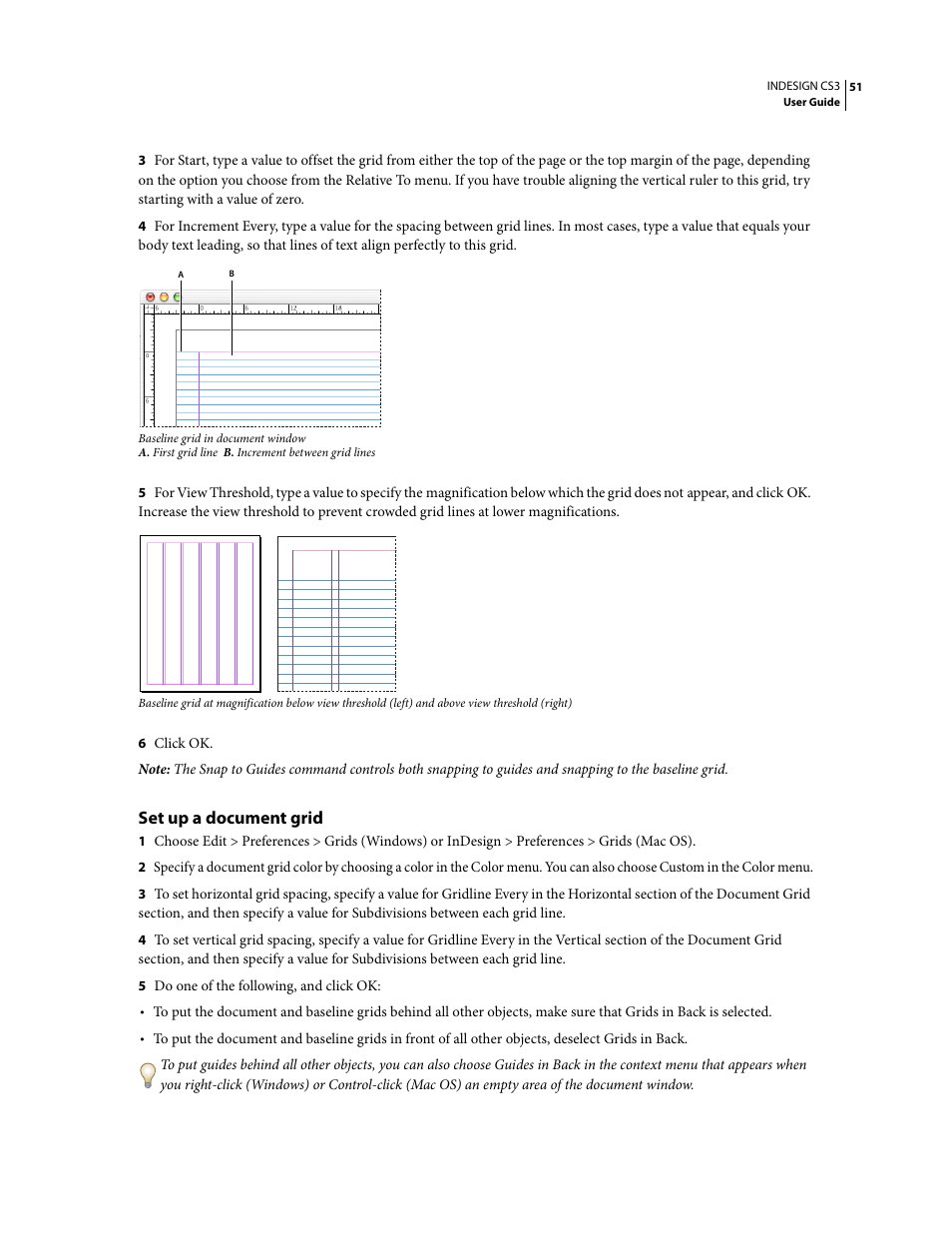 Set up a document grid | Adobe InDesign CS3 User Manual | Page 58 / 672