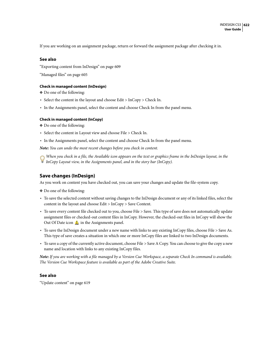 Save changes (indesign) | Adobe InDesign CS3 User Manual | Page 629 / 672