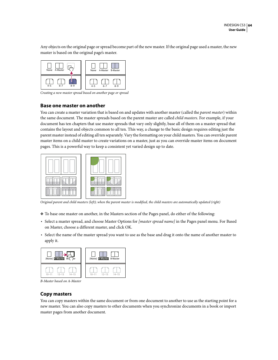 Base one master on another, Copy masters | Adobe InDesign CS3 User Manual | Page 71 / 672