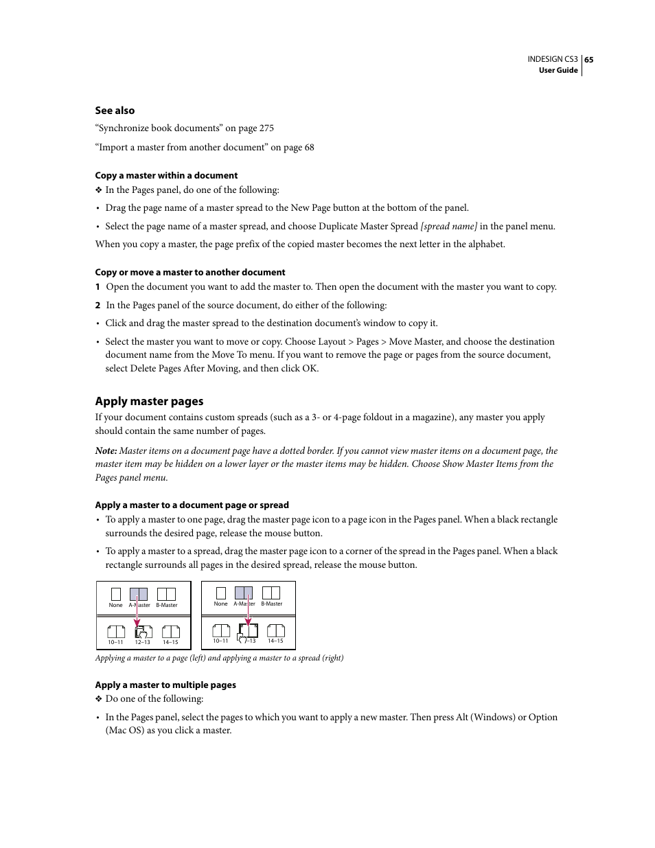 Apply master pages | Adobe InDesign CS3 User Manual | Page 72 / 672