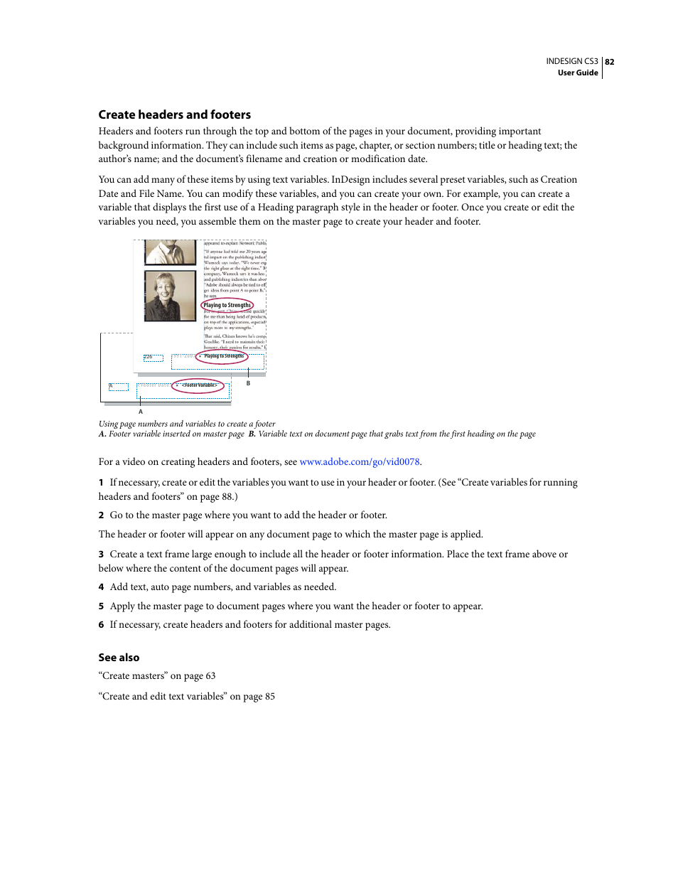 Create headers and footers | Adobe InDesign CS3 User Manual | Page 89 / 672
