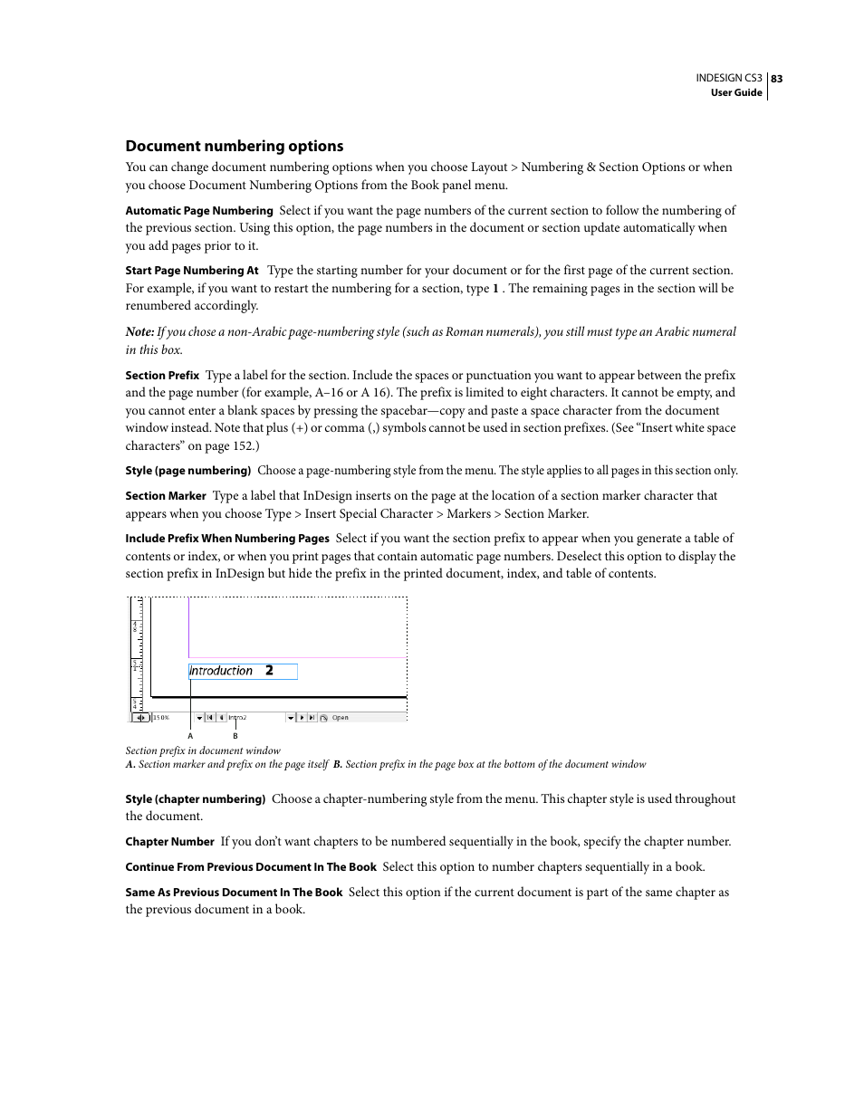 Document numbering options | Adobe InDesign CS3 User Manual | Page 90 / 672